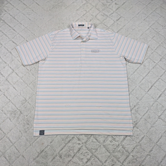 turtleson Other - Turtleson Polo Shirt Men's XL White Dylan Stripe Multi Performance Golf Logo